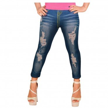 Yellow Line Ripped Jeggings Seamless Imitation WLSJ-001