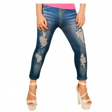 Yellow Line Ripped Jeggings Seamless Imitation WLSJ-001