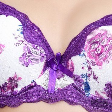 Printed Floral lace Push Up Bra Panty Set WLBS-005